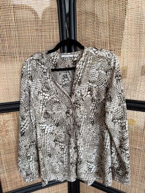 Snakeskin satin feel Calvin Klein Button-Up Shirt